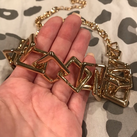 Express Accessories - Express Gold Square Design Necklace